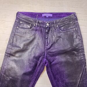 Ralph Lauren Purple Label 160 Slim Denim Flocked Foiled Jeans Womens 31* $990